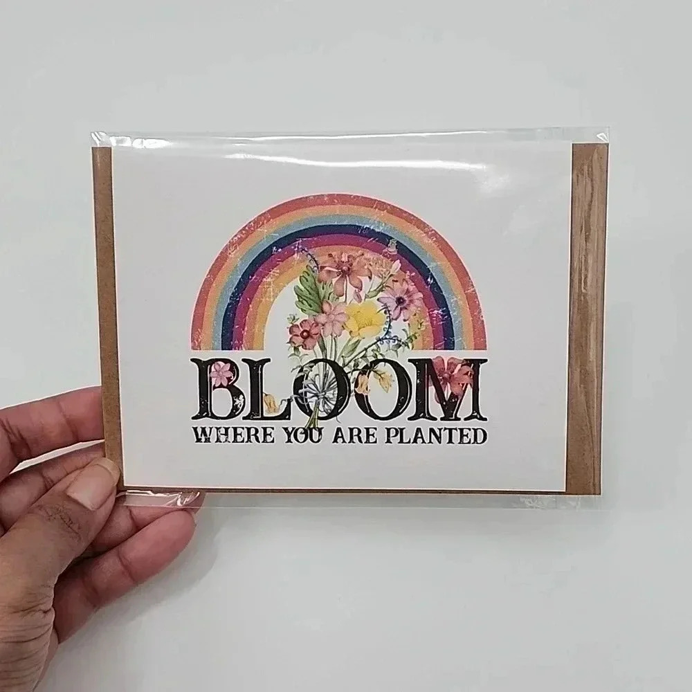 Bloom Where You Are Planted Handmade Blank Greeting‎ Card 4x6